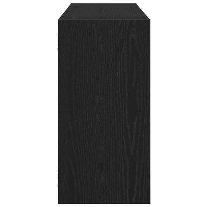 Scaffale a Parete Rovere Nero 100x25x50 cm in Truciolato