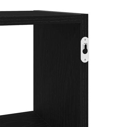 Scaffale a Parete Rovere Nero 100x25x50 cm in Truciolato