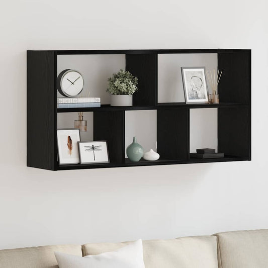 Scaffale a Parete Rovere Nero 100x25x50 cm in Truciolato | homemem39