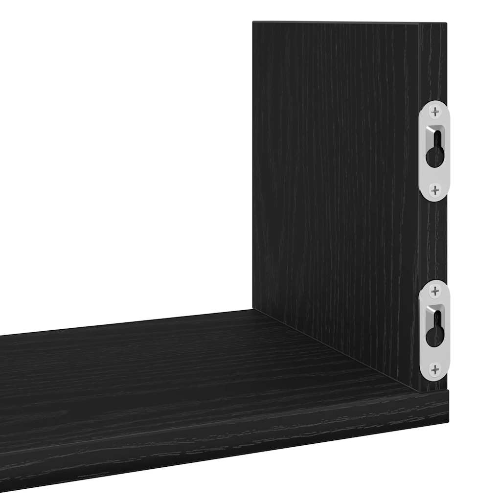 Mensole da Parete 3pz Rovere Nero 58x18x18 cm in Truciolato | homemem39
