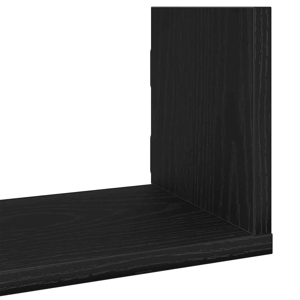 Mensole a Parete 3pz Rovere Nero 80x18x18 cm in Truciolato | homemem39