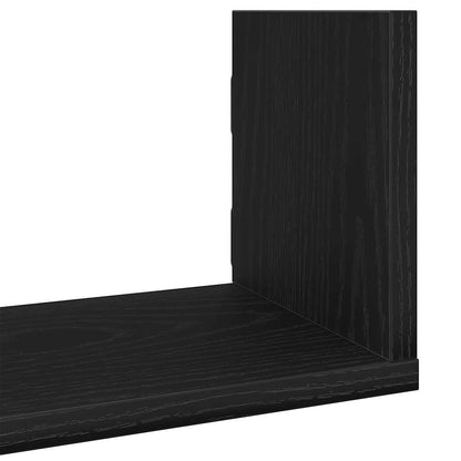 Mensole a Parete 3pz Rovere Nero 80x18x18 cm in Truciolato | homemem39