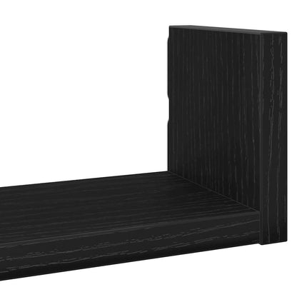 Mensole Parete 3pz Rovere Nero in Legno Multistrato