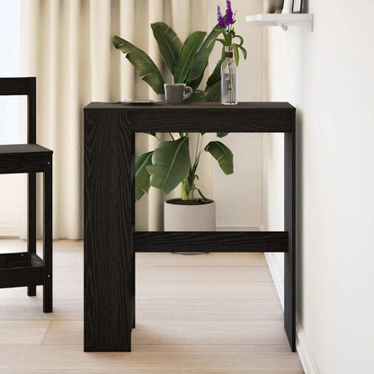 Tavolo Bar con Rastrelliera Rovere Nero 90x40x103,5 cm | homemem39