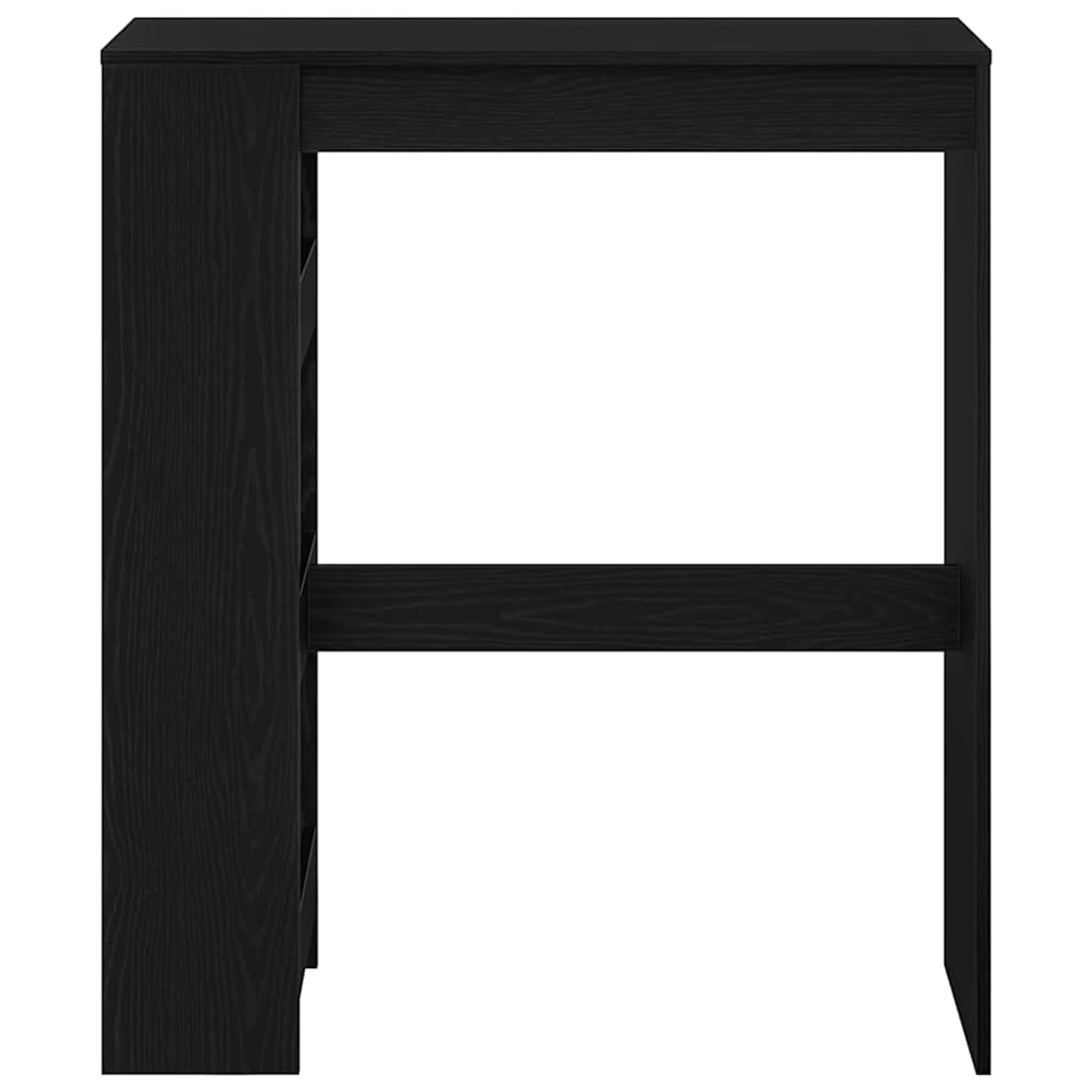 Tavolo Bar con Rastrelliera Rovere Nero 90x40x103,5 cm | homemem39