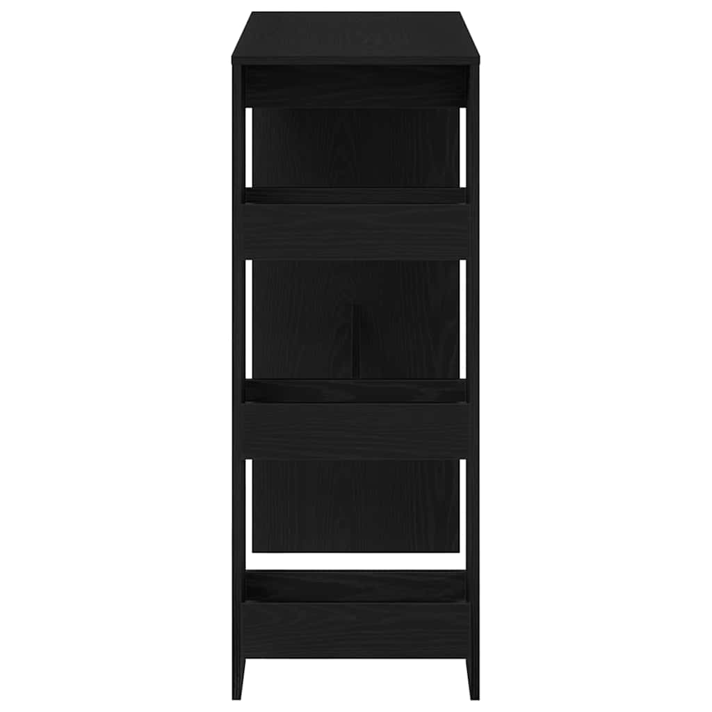 Tavolo Bar con Rastrelliera Rovere Nero 90x40x103,5 cm | homemem39