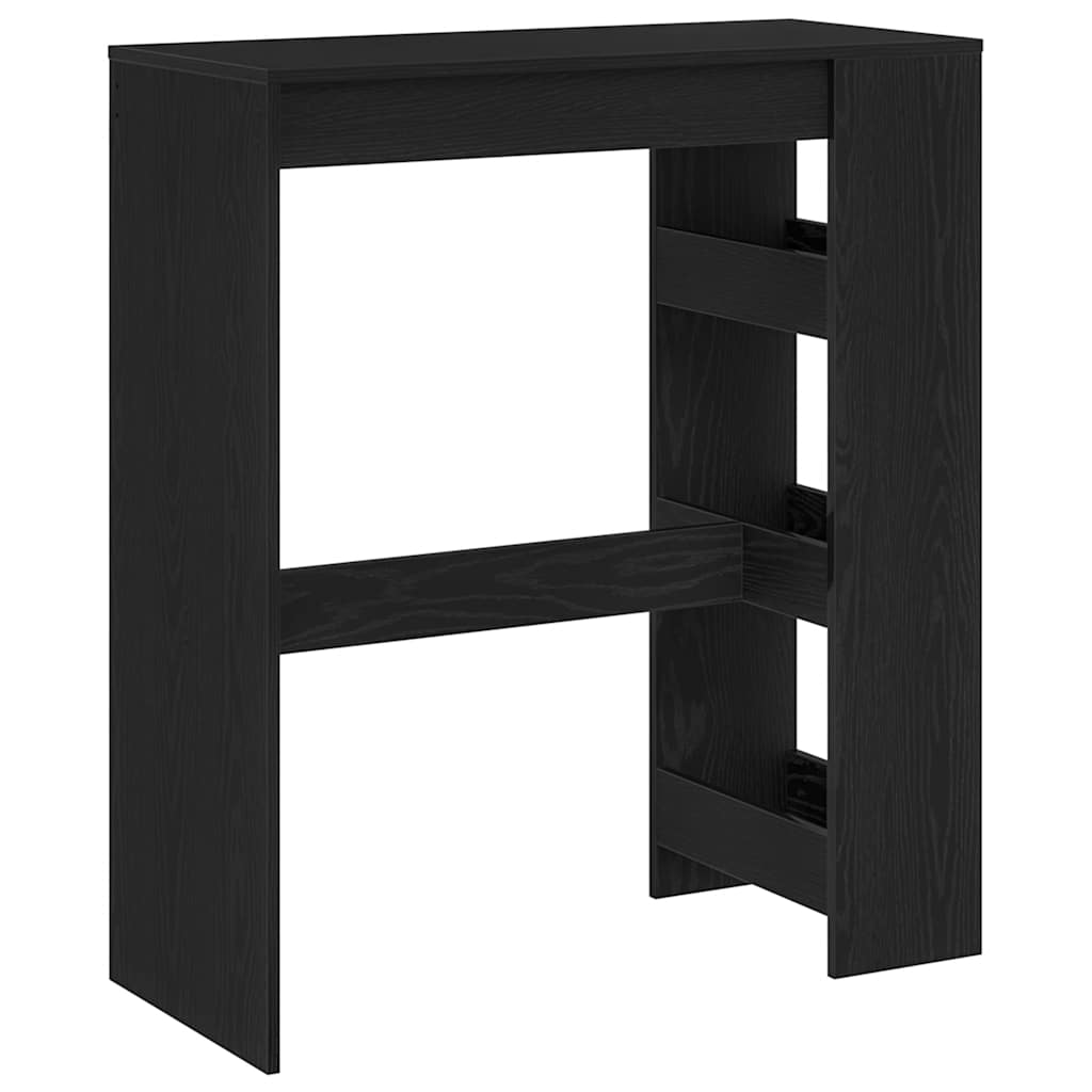 Tavolo Bar con Rastrelliera Rovere Nero 90x40x103,5 cm | homemem39