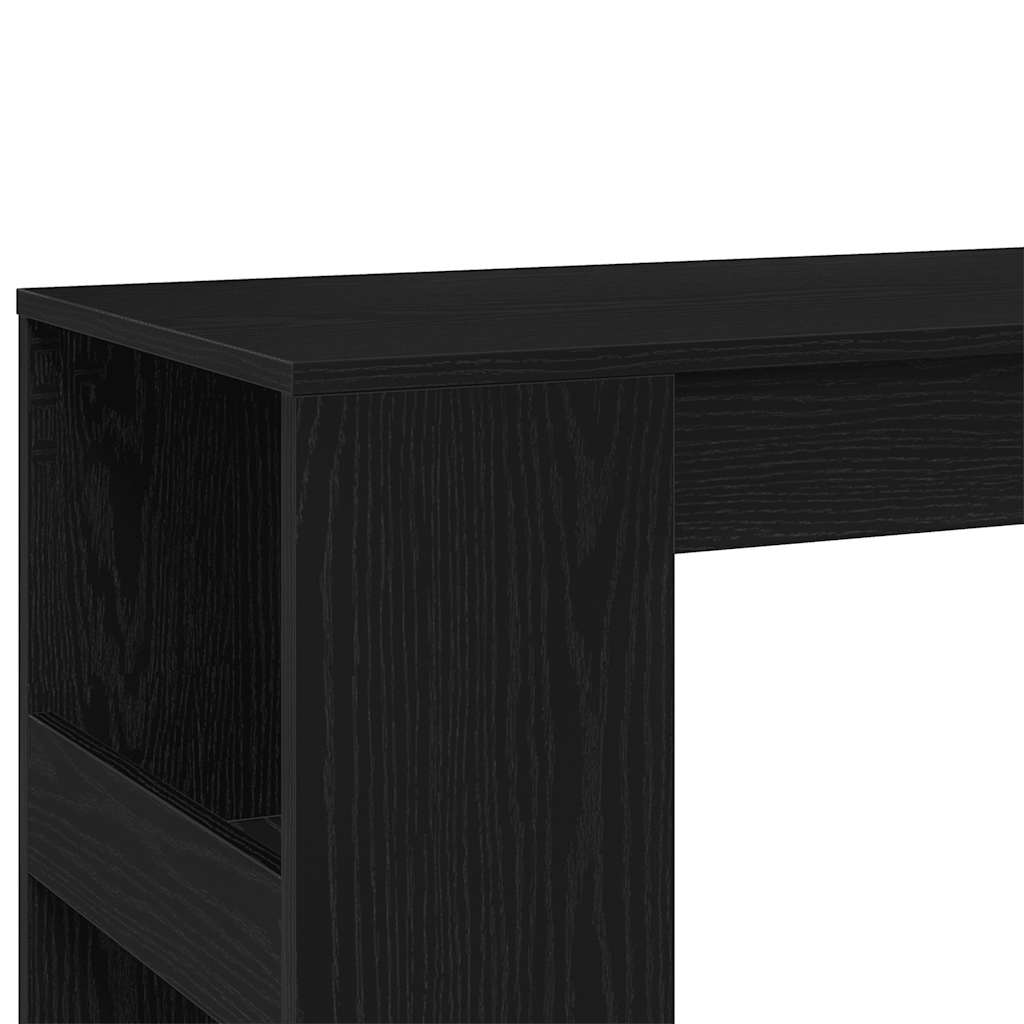 Tavolo Bar con Rastrelliera Rovere Nero 90x40x103,5 cm | homemem39