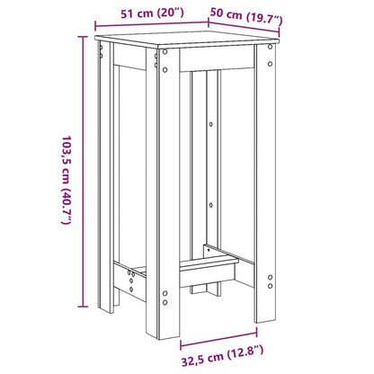 Tavolo da bar Rovere Nero 51 x 50 x 103.5 cm Legno multistrato | homemem39