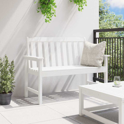 Panchina da giardino con cuscino Bianco 120 x 59 x 88cm HDPE