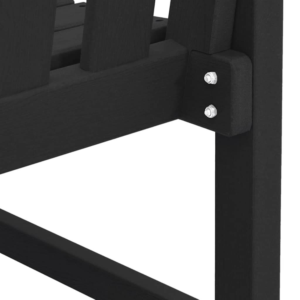 Panchina da giardino con cuscino Nero 120 x 59 x 88cm HDPE