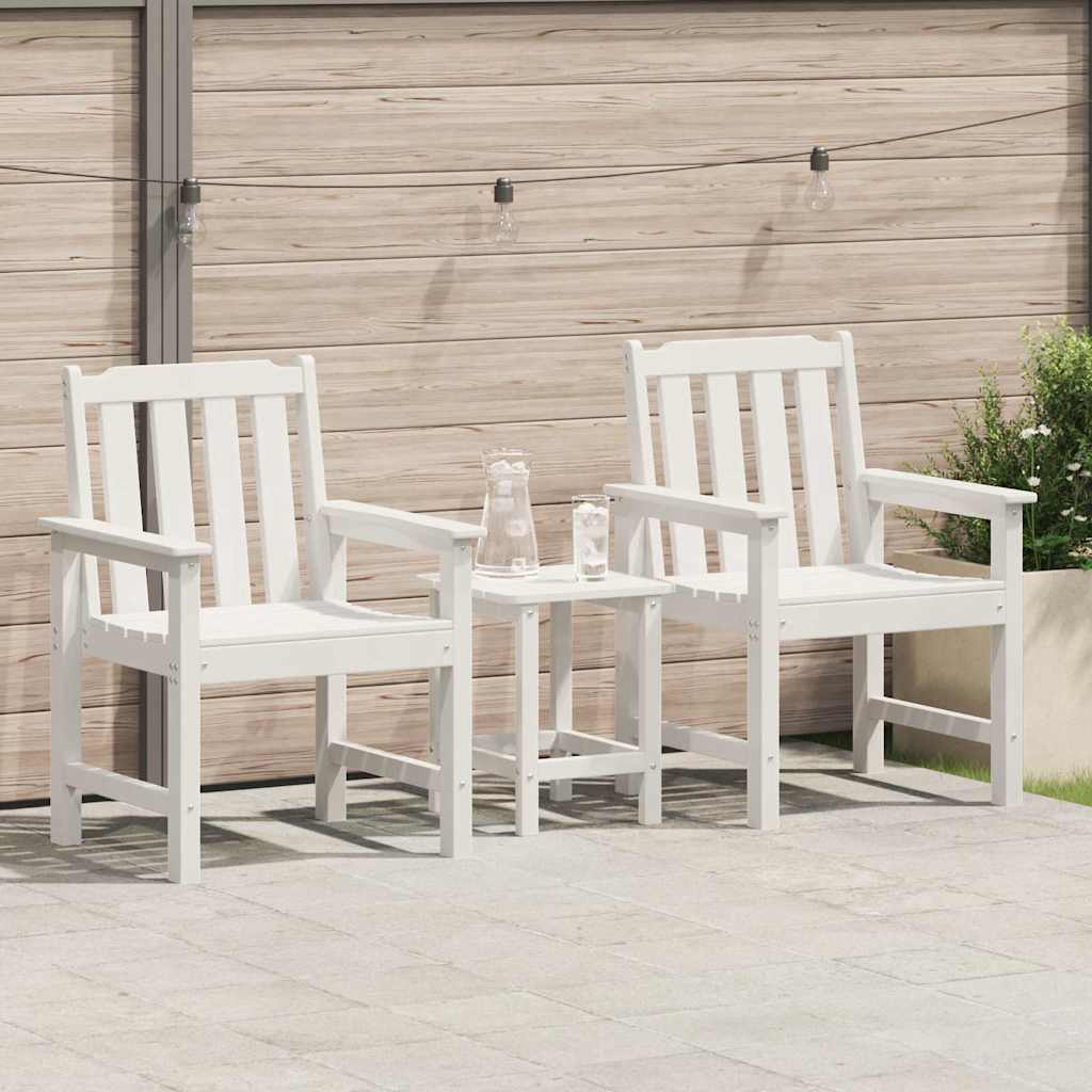 Sedia da pranzo da giardino 2 pcs Bianco 65.5 x 59 x 88cm HDPE