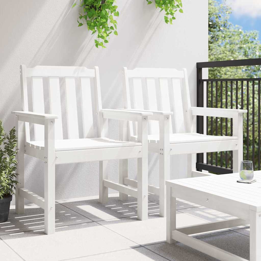 Sedia da pranzo da giardino 2 pcs Bianco 65.5 x 59 x 88cm HDPE