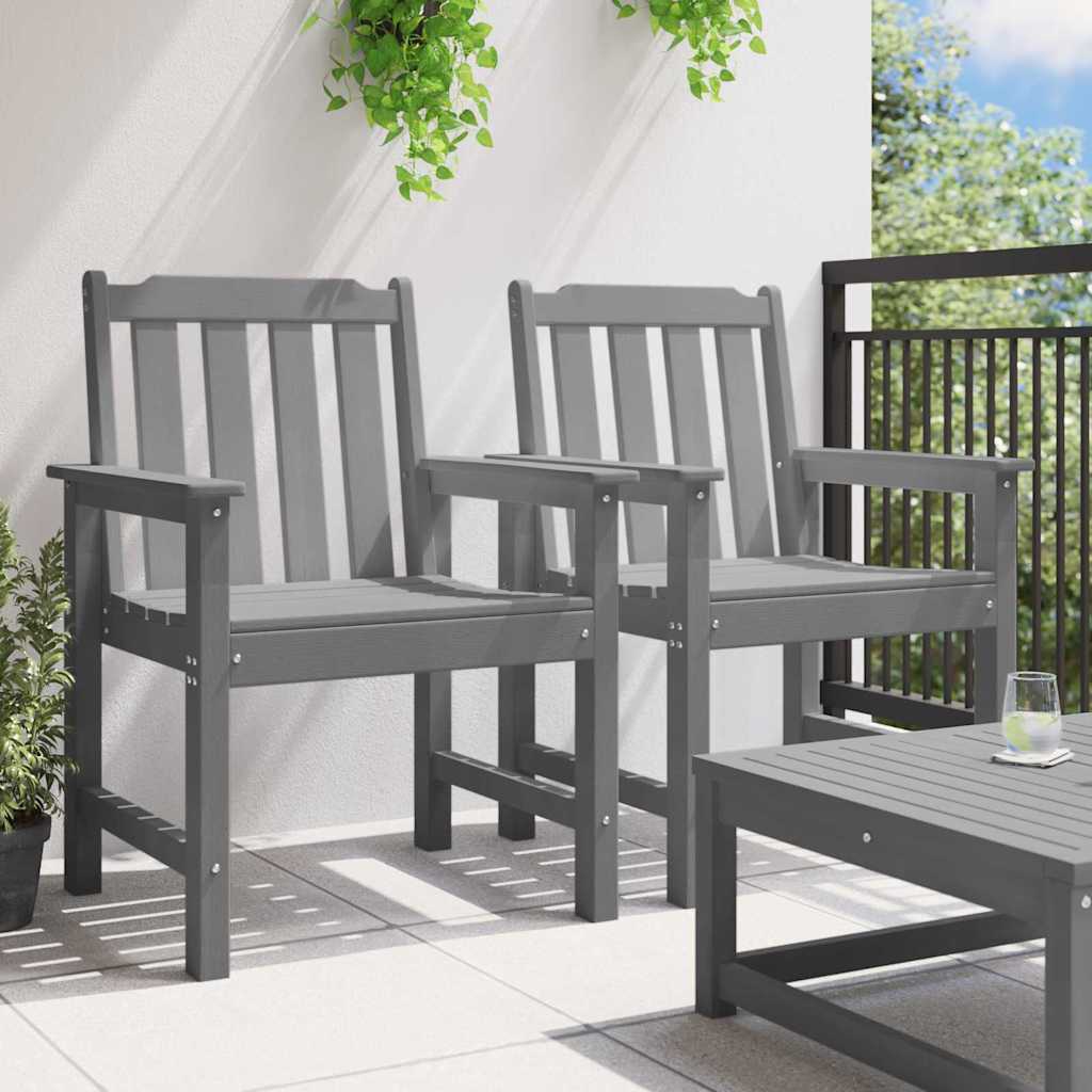 Sedia da pranzo da giardino con cuscino 2 pcs Grigio chiaro