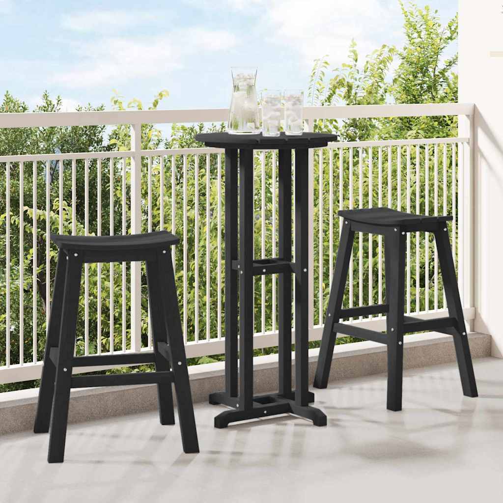 Sgabello da bar 2 pcs Nero 52 x 43 x 73.5cm HDPE