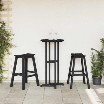 Sgabello da bar 2 pcs Nero 52 x 43 x 73.5cm HDPE