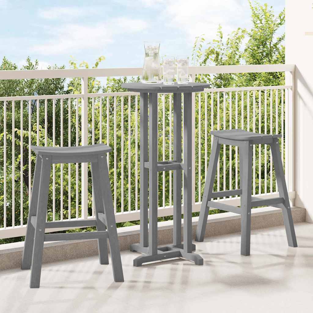 Sgabello da bar 2 pcs Grigio chiaro 52 x 43 x 73.5cm HDPE