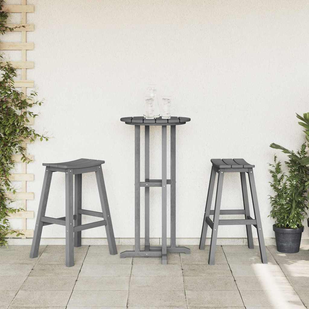 Sgabello da bar 2 pcs Grigio chiaro 52 x 43 x 73.5cm HDPE