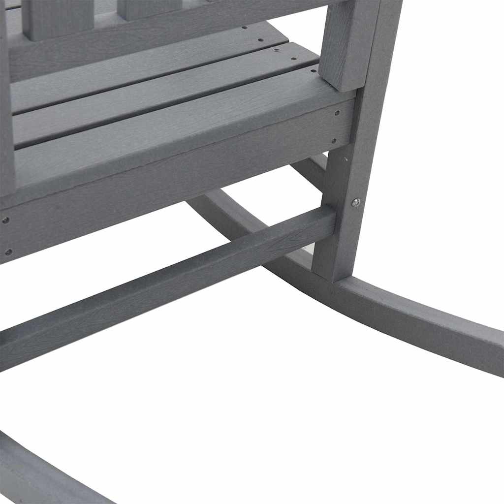 Sedia a dondolo da giardino Grigio chiaro 92 x 70 x 108cm HDPE | homemem39