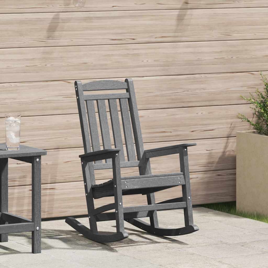 Sedia a dondolo da giardino Grigio chiaro 92 x 70 x 108cm HDPE