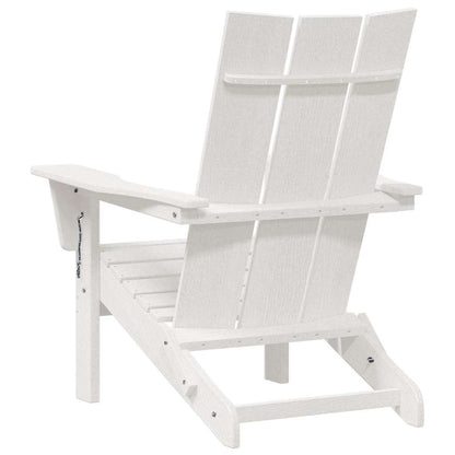 Sedia Adirondack Pieghevole Bianco 74.5 x 80.5 x 90cm HDPE