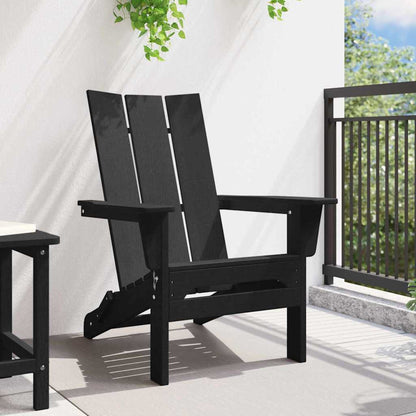 Sedia Adirondack Pieghevole Nero 74.5 x 80.5 x 90cm HDPE