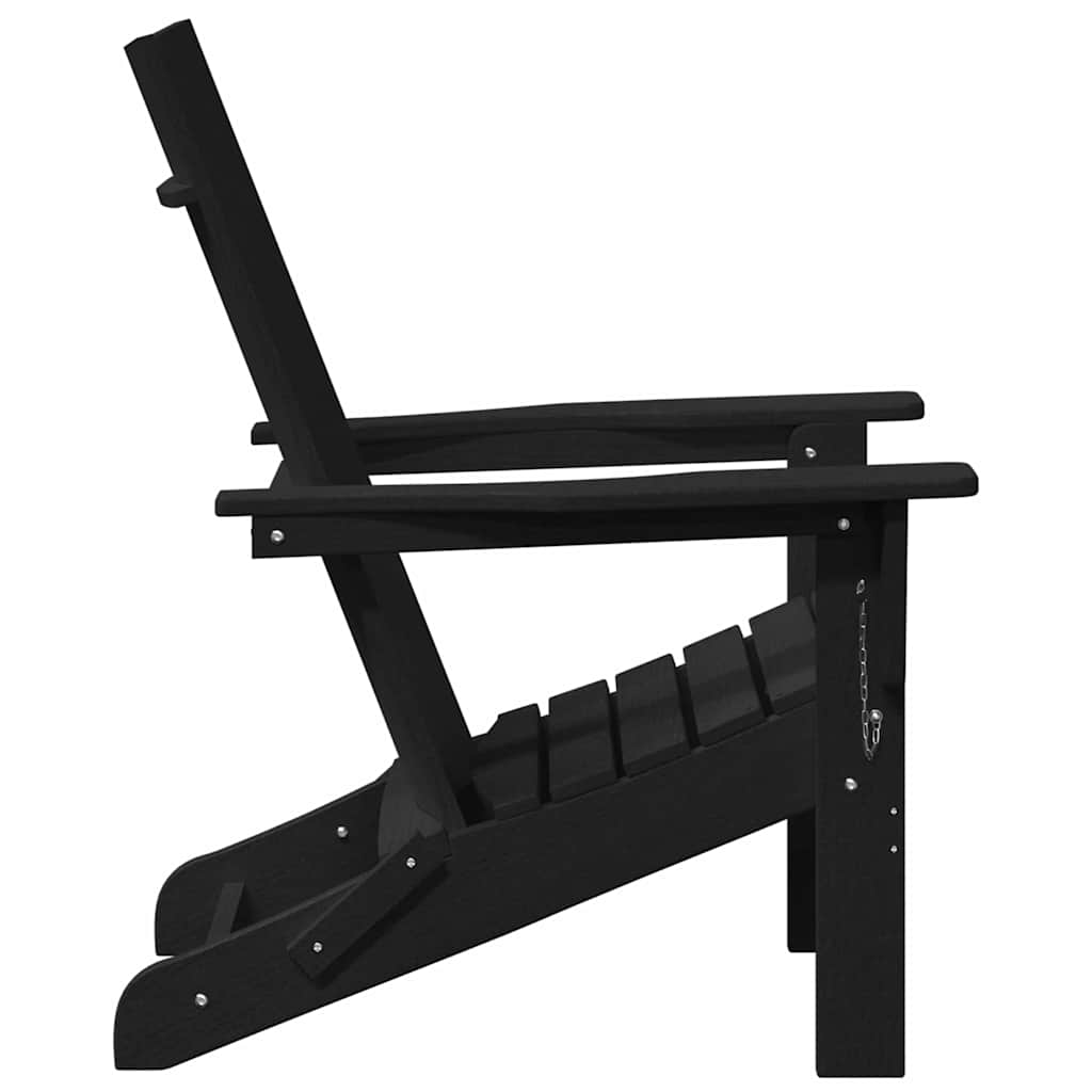 Sedia Adirondack Pieghevole Nero 74.5 x 80.5 x 90cm HDPE