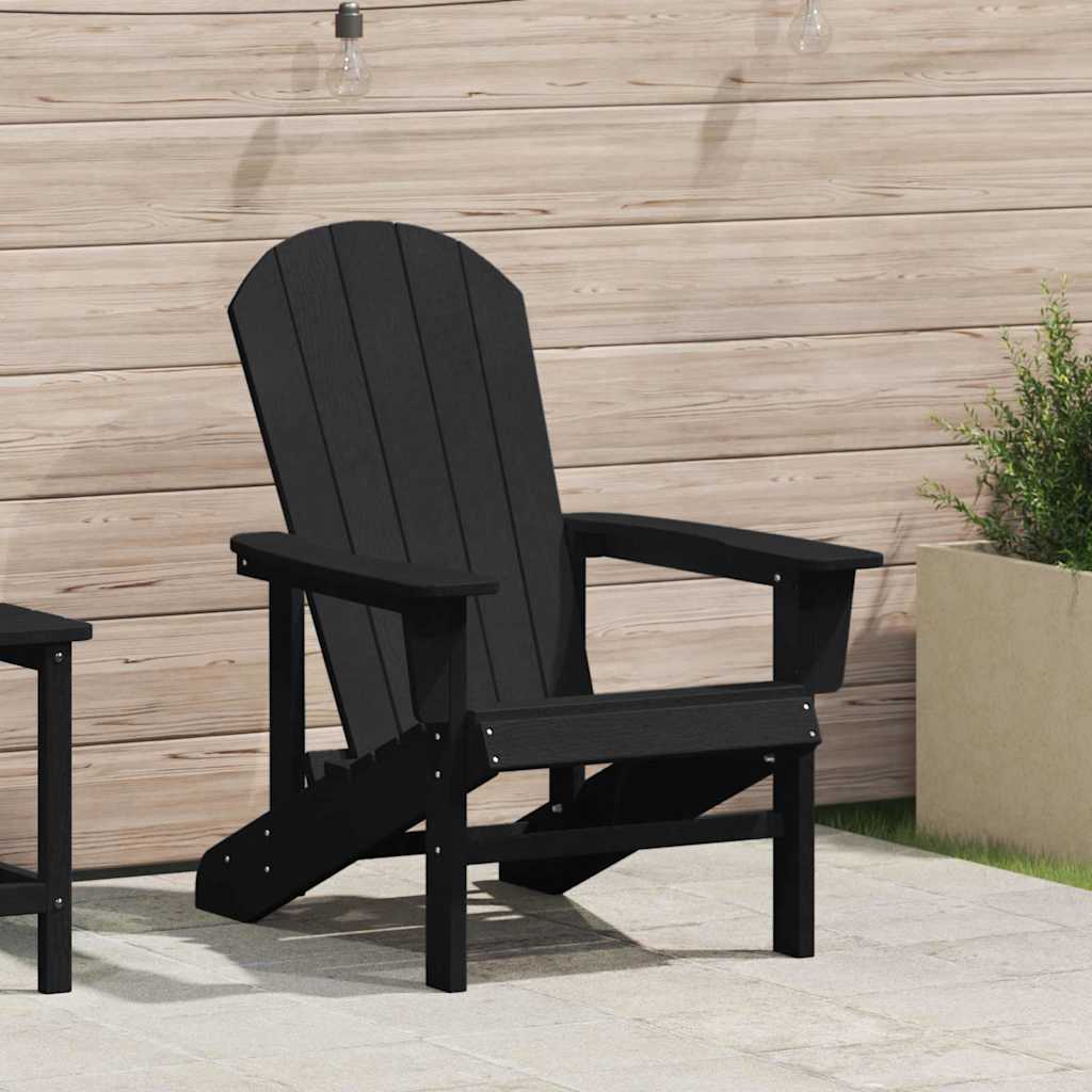 Sedia Adirondack Nero 74 x 82 x 92cm HDPE
