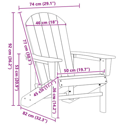 Sedia Adirondack Nero 82 x 74 x 92 cm HDPE | homemem39