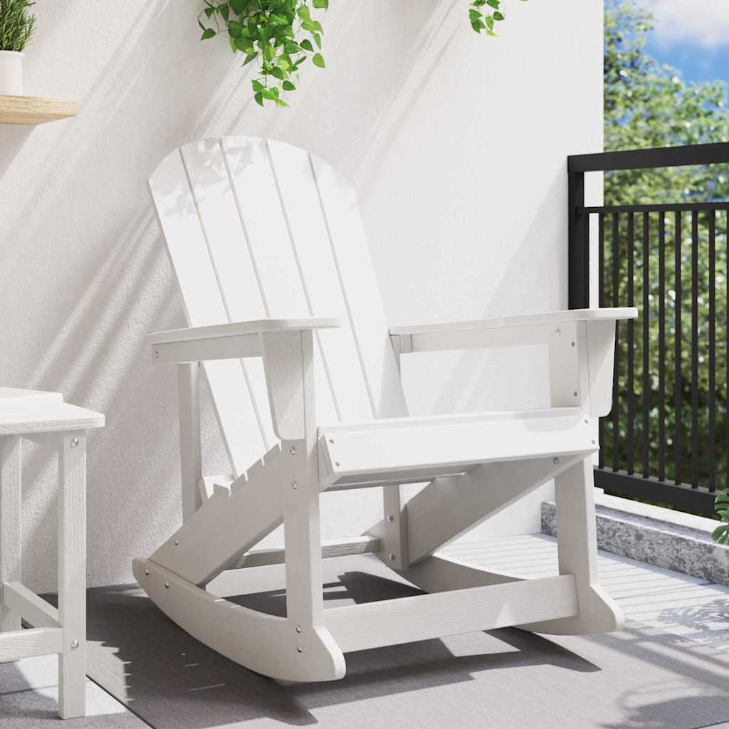 Poltrona a dondolo Adirondack Bianco 73.5 x 92 x 90cm HDPE
