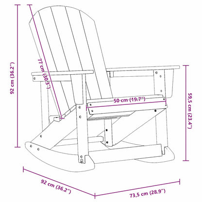Poltrona a dondolo Adirondack Bianco 92 x 73,5 x 92 cm HDPE | homemem39
