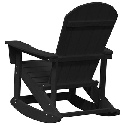Poltrona a dondolo Adirondack Nero 73.5 x 92 x 90cm HDPE