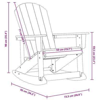 Poltrona a dondolo Adirondack Nero 92 x 73,5 x 92 cm HDPE | homemem39