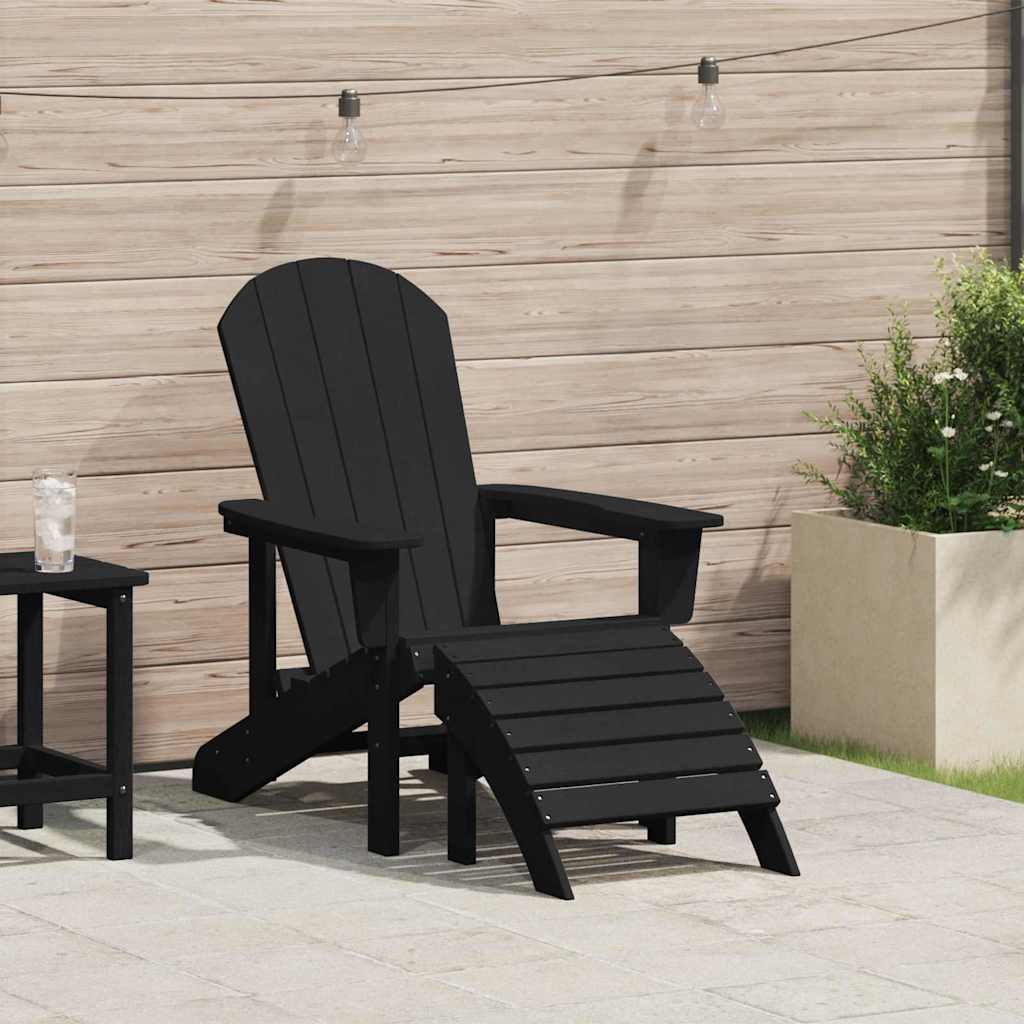 Sedia Adirondack con cuscino Nero 74 x 82 x 92cm HDPE