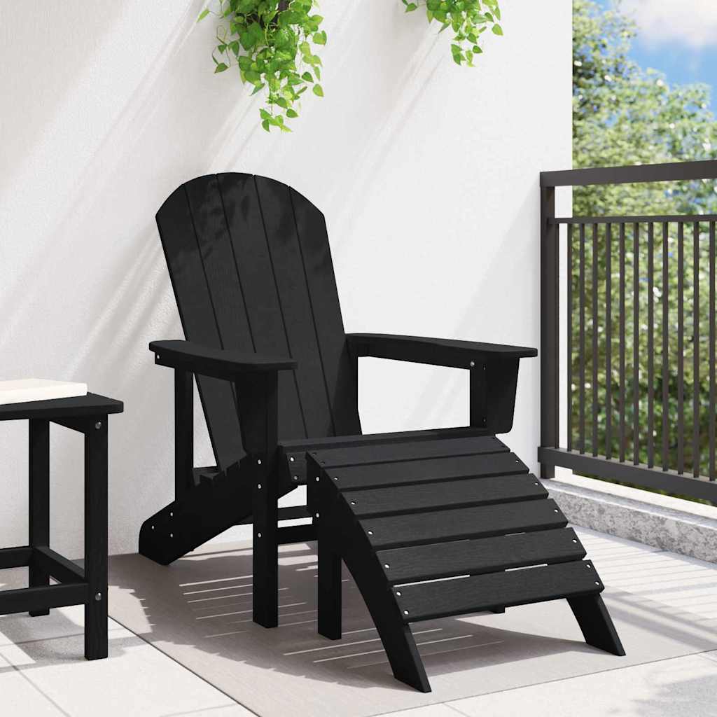 Sedia Adirondack con cuscino Nero 74 x 82 x 92cm HDPE