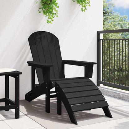Sedia Adirondack con cuscino Nero 74 x 82 x 92cm HDPE