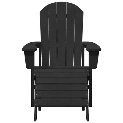 Sedia Adirondack con cuscino Nero 74 x 82 x 92cm HDPE