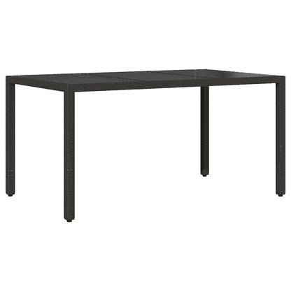 Set da Pranzo per Giardino 5 pcs Nero Poly Rattan