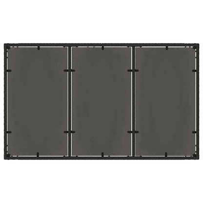Set da Pranzo per Giardino 5 pcs Nero Poly Rattan
