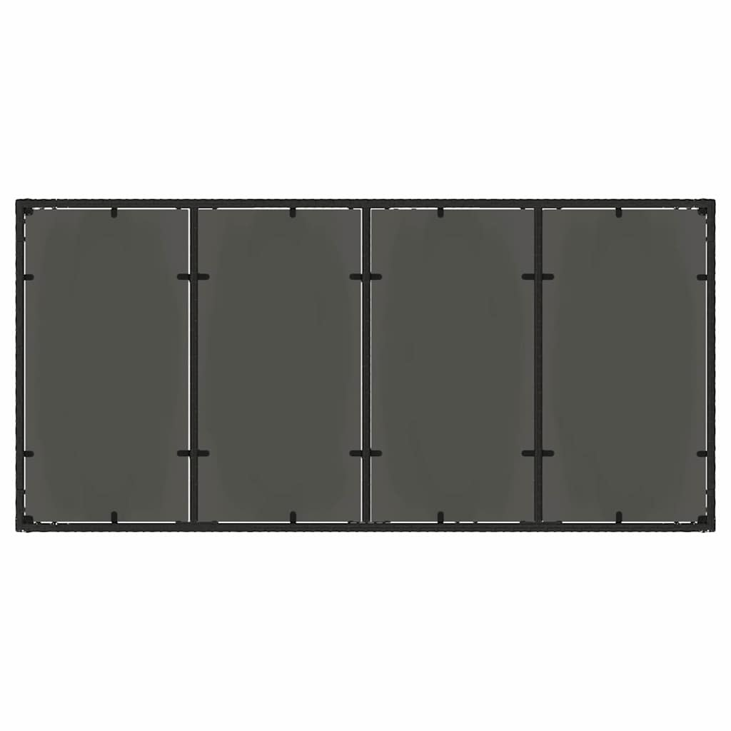 Set da Pranzo per Giardino 9 pcs Nero polyrattan | homemem39