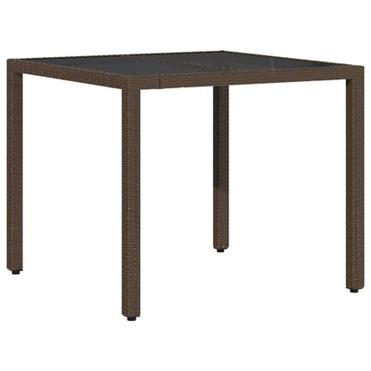 Set da Pranzo per Giardino 3 pcs Marrone Poly Rattan