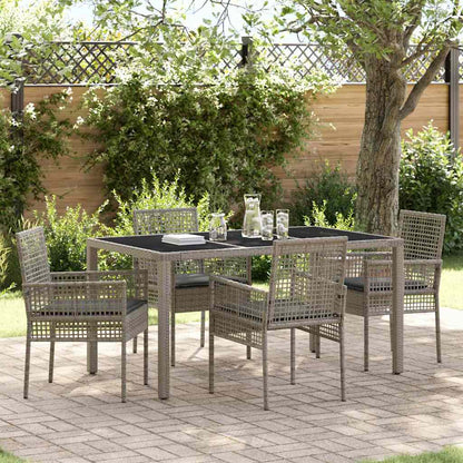 Set da Pranzo per Giardino 5 pcs Grigio polyrattan | homemem39