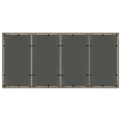 Set da Pranzo per Giardino 7 pcs Grigio Poly Rattan