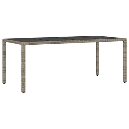 Set da Pranzo per Giardino 9 pcs Grigio Poly Rattan