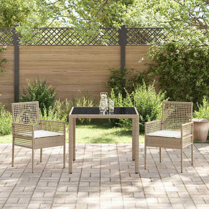 Set da Pranzo per Giardino 3 pcs Beige polyrattan | homemem39