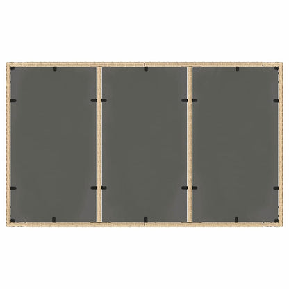 Set da Pranzo per Giardino 7 pcs Beige Poly Rattan