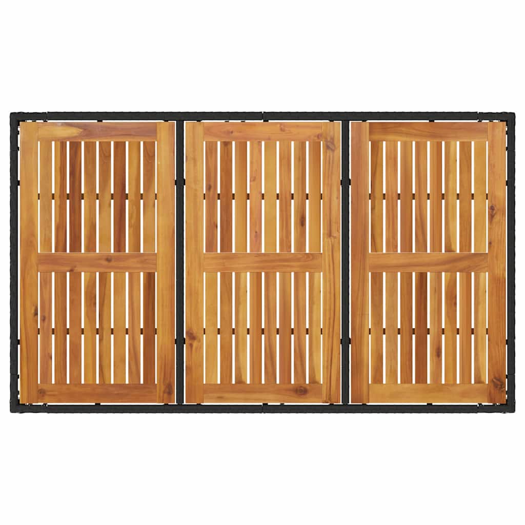 Set da Pranzo per Giardino 5 pcs Nero polyrattan | homemem39