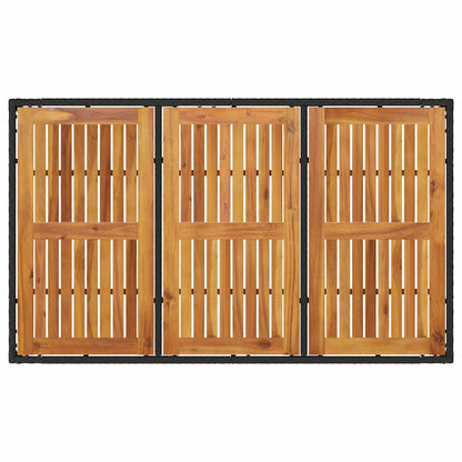 Set da Pranzo per Giardino 7 pcs Nero polyrattan | homemem39