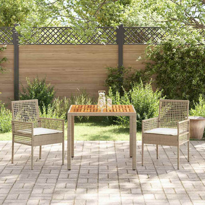 Set da Pranzo per Giardino 3 pcs Beige polyrattan | homemem39