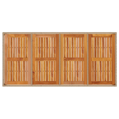 Set da Pranzo per Giardino 7 pcs Beige Poly Rattan